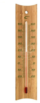 Buitenthermometer bamboe 20 cm