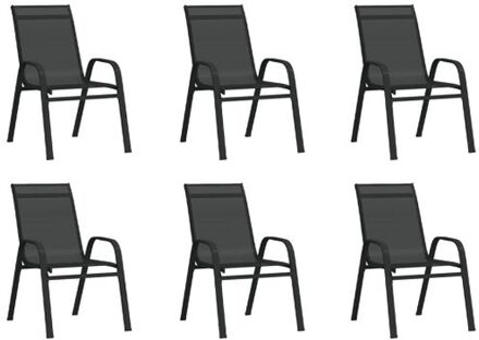 Buitentuinmeubelen - Stapelbare Stoelen - Zwart - 55 x 65 x 89 cm