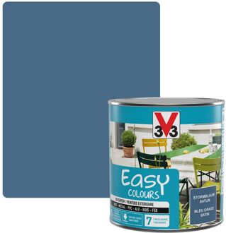 Buitenverf Easy Colours Zijdeglans Stormblauw 500ml