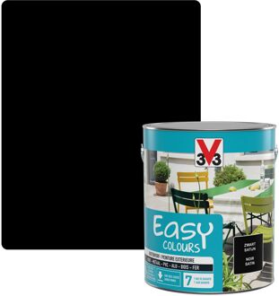 Buitenverf Easy Colours Zijdeglans Zwart 2,5l