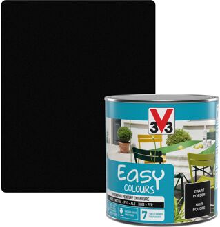 Buitenverf Easy Colours Zijdeglans Zwart Poeder 500ml