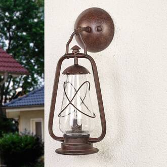 Buitenwandl. MINERS in de stijl van mijnbouwlampen antiek-brons, transparant