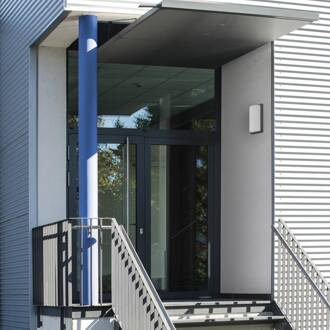 Buitenwandlamp 039 van roestvrij staal, grafiet opaal, grafiet