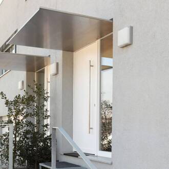 Buitenwandlamp 046, bewegingsmelder, roestvrij staal opaal, roestvrij staal