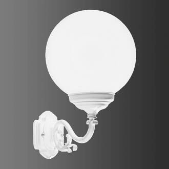 Buitenwandlamp 1130, bolkap, wit