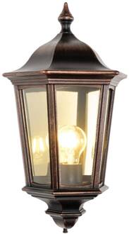 Buitenwandlamp 1165 gegoten aluminium zwart-koper