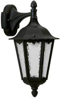 Buitenwandlamp 1819 hangend, zwart zwart, helder