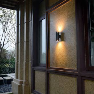 Buitenwandlamp 400157 up/down van roestvrij staal antraciet, helder