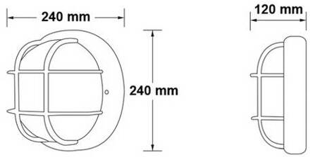 Buitenwandlamp 400180, antraciet, Ø 24 cm, aluminium/glas, IP54 antraciet, wit mat