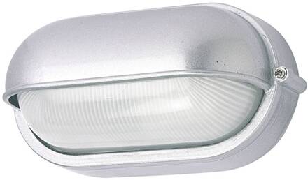 Buitenwandlamp 400180 ovaal, zilver zilver, gesatineerd