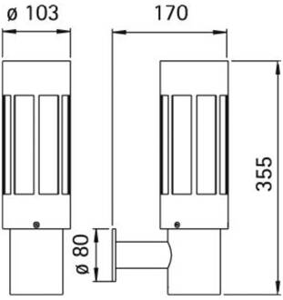 Buitenwandlamp 471 - made in Germany Roestvrij staal, wit
