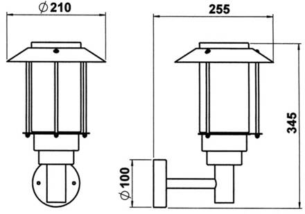 Buitenwandlamp 481 zilvergrijs, wit