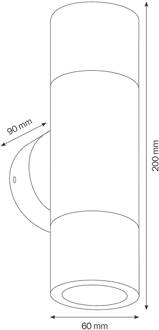 Buitenwandlamp 5121, up-&down zeewaterbestendig roestvrij staal