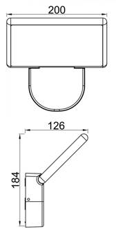 Buitenwandlamp Alkes S, 20 cm breed donkergrijs