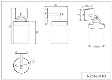 Buitenwandlamp Almeria, antraciet, aluminium, hoogte 29 cm, IP44 antraciet, helder