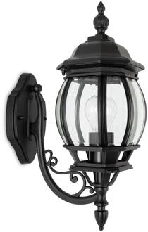 Buitenwandlamp Andrew kristalglas staand zwart zwart, helder