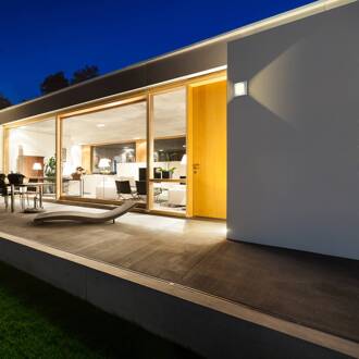 Buitenwandlamp Aqua Legendo Mini, roestvrij staal roestvrij staal, wit