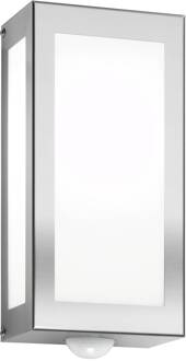 Buitenwandlamp Aqua Rain, roestvrij staal, sensor roestvrij staal mat, wit