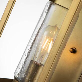 Buitenwandlamp Atwater, lantaarn, messing, 44,5cm messing, helder