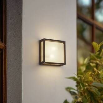 buitenwandlamp Aurelien, antraciet, sensor, 25x25 cm antraciet, melkglas