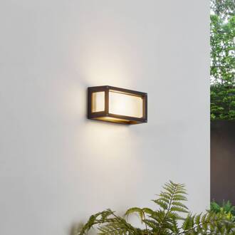 buitenwandlamp Aurelien, grijs, metaal, 12,5cm, IP54 donkergrijs, wit