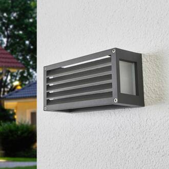 buitenwandlamp Aurelien, metaal, 12,5 cm, strip donkergrijs, wit