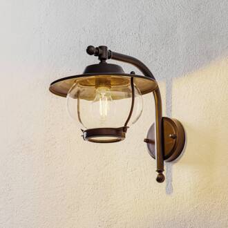 Buitenwandlamp Betulle, gebruineerd messing messing gebruineerd, transparant