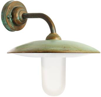 Buitenwandlamp Casale, antiek-koper glas opaal messing antiek, wit opaal