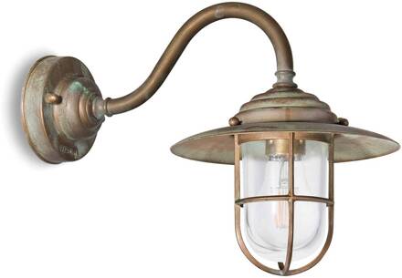 Buitenwandlamp Chalet 140 messing antiek/helder antiek-messing, helder