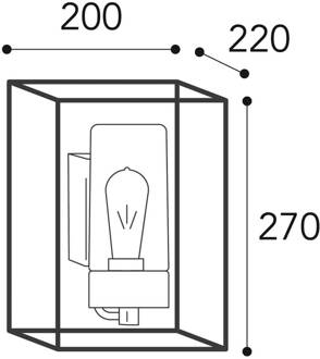 Buitenwandlamp Cubic³ 3363 messing antiek/helder antiek-messing, helder