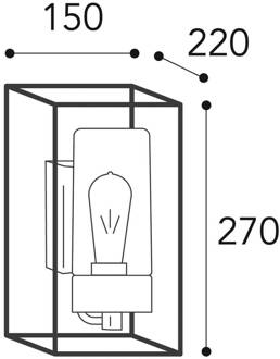 Buitenwandlamp Cubic³ 3364 nikkel antiek/opaal nikkel, opaal