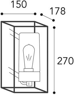 Buitenwandlamp Cubic³ 3365, antiek nikkel/helder nikkel, helder