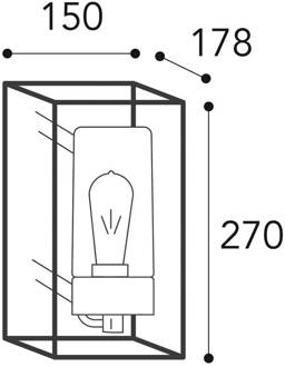 Buitenwandlamp Cubic³ 3365 messing antiek/opaal antiek messing, opaal