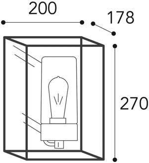 Buitenwandlamp Cubic³ 3366 messing antiek/opaal antiek messing, opaal