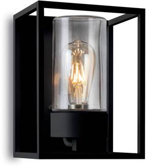 Buitenwandlamp Cubic³ 3366 zwart/helder zwart, transparant