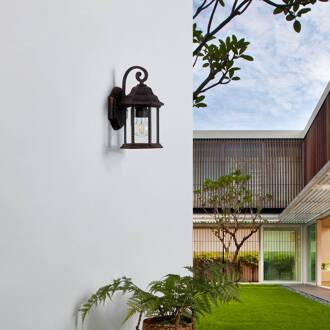 buitenwandlamp Daaje, roestkleurig, 30,5 cm, aluminium roest, helder