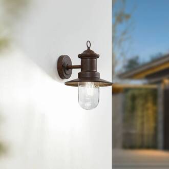 buitenwandlamp Eloretta, roest, staal, hoogte 31 cm roestkleurig