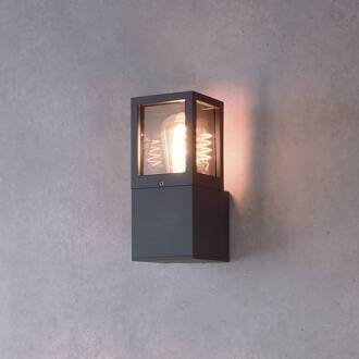 Buitenwandlamp Facado 2 Square, aluminium, donkergrijs, E27