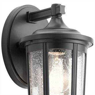 Buitenwandlamp Fairfield, zwart, 1-lamp zwart, helder