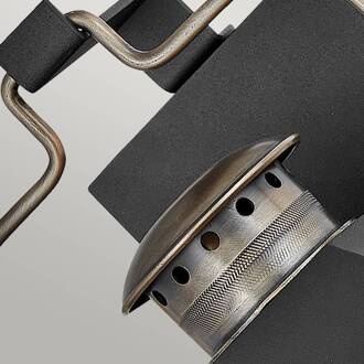 Buitenwandlamp Fitzgerald, 2-lamps zwart, messing, klaar