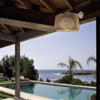 buitenwandlamp Fora A, natuurlijk wit/beige, Ø 50 cm, E27 natuurlijk wit, beige