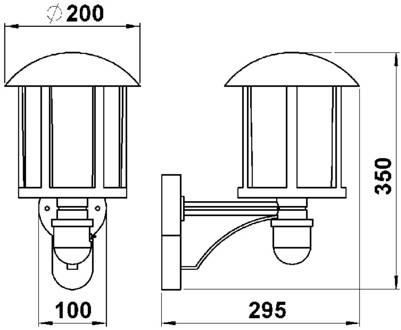 Buitenwandlamp Genefe, met sensor, bruin transparant