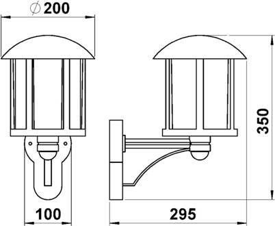 Buitenwandlamp Genefe, met sensor, zwart transparant