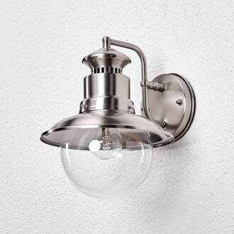 buitenwandlamp Gwendolyn, grijs, roestvrij staal, 26 cm roestvrij staal, helder