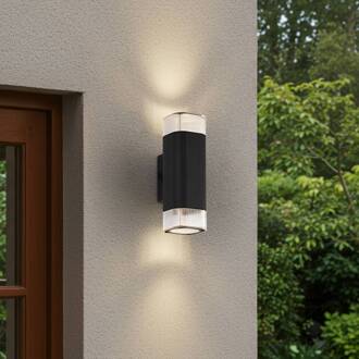 buitenwandlamp Halvar, zwart, 24 cm, 2 x GU10, IP65