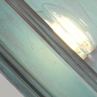 Buitenwandlamp Holborn, finish verdigris, 2-lamps groen, transparant