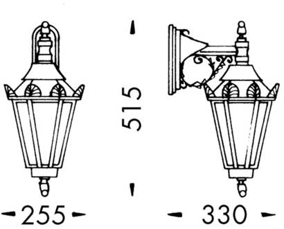 Buitenwandlamp in landhuisstijl 746 W transparant