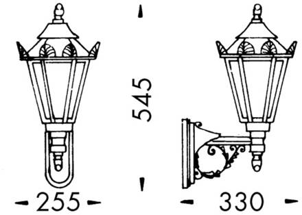 Buitenwandlamp in landhuisstijl 748 W transparant