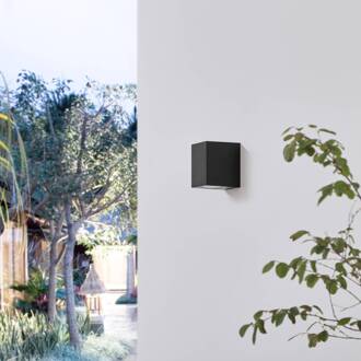 buitenwandlamp Irfan hoekig zwart 10 cm