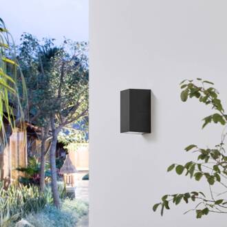 buitenwandlamp Irfan hoekig zwart 15,5 cm